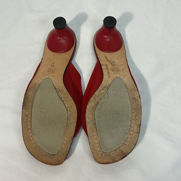 Vaneli Red Leather Heels Size 10 - Picture 5 of 11